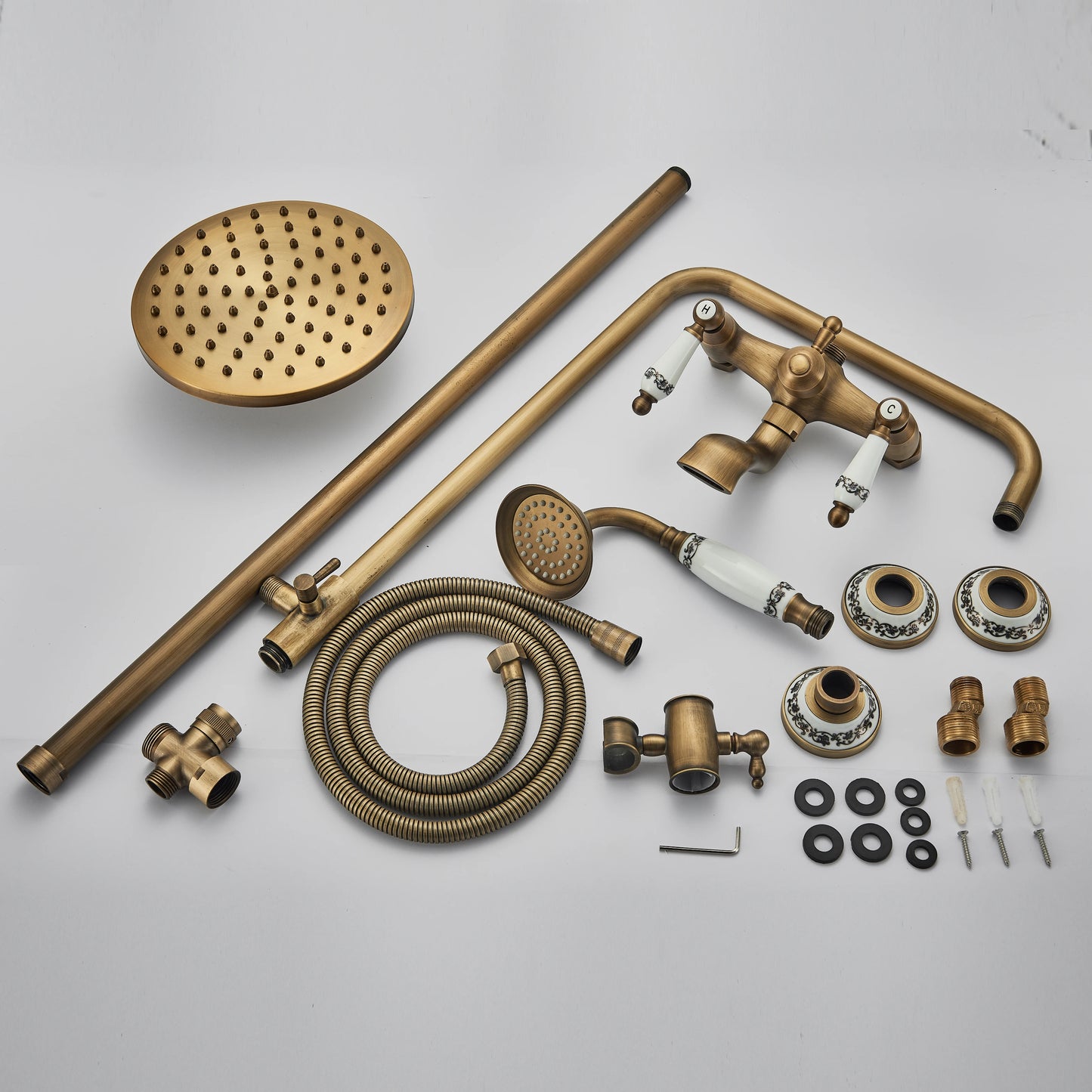 Antique Brass Shower Faucet Set t