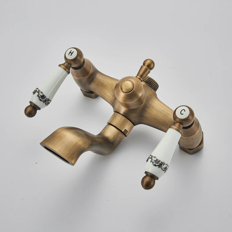 Antique Brass Shower Faucet Set t