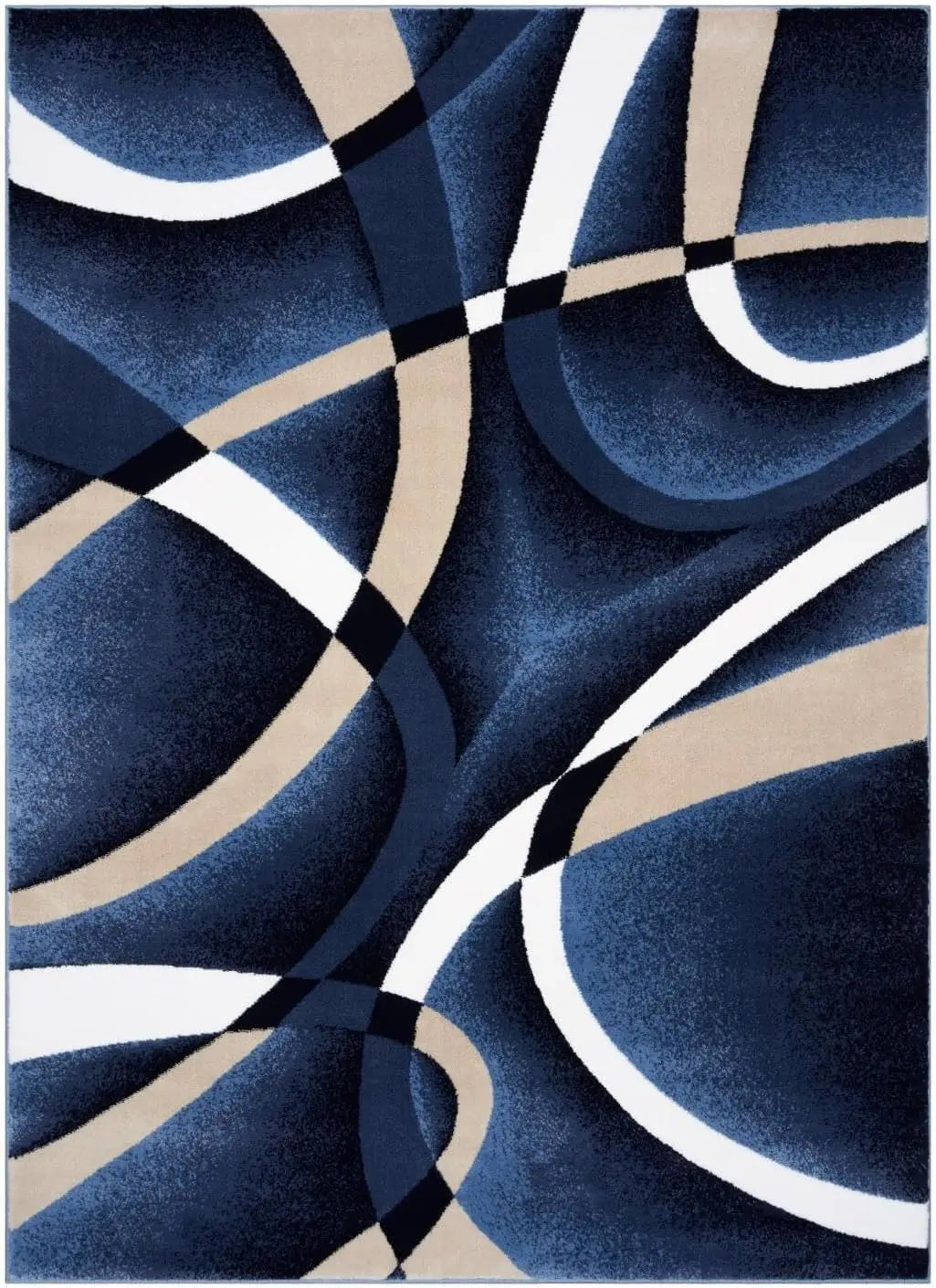 2305 Modern Abstract Area Rug Carpet, Navy / 8 x 10,2305 Navy 8x11