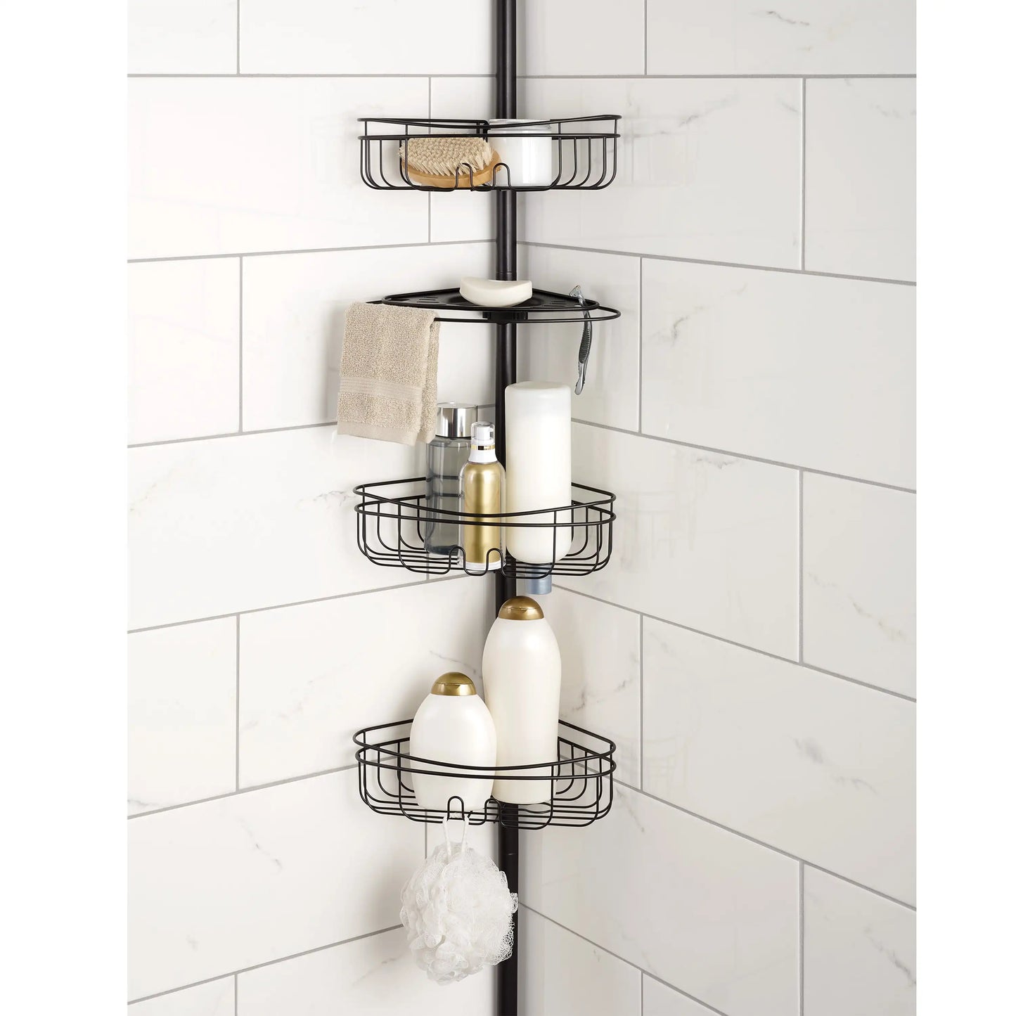 3-Shelf Tension Pole Shower Caddy