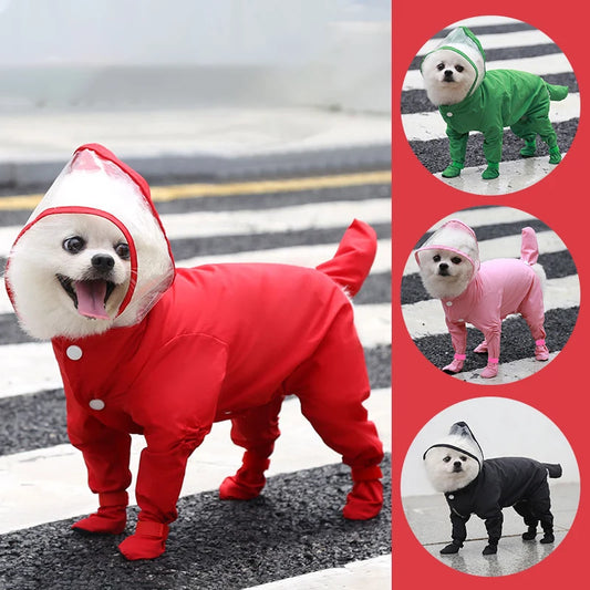 2022 New Dog Raincoat Waterproof Dog Clothes Overalls For Dogs Clothes For Small Dog Big Dogs Coat Clothing Pet Supplies