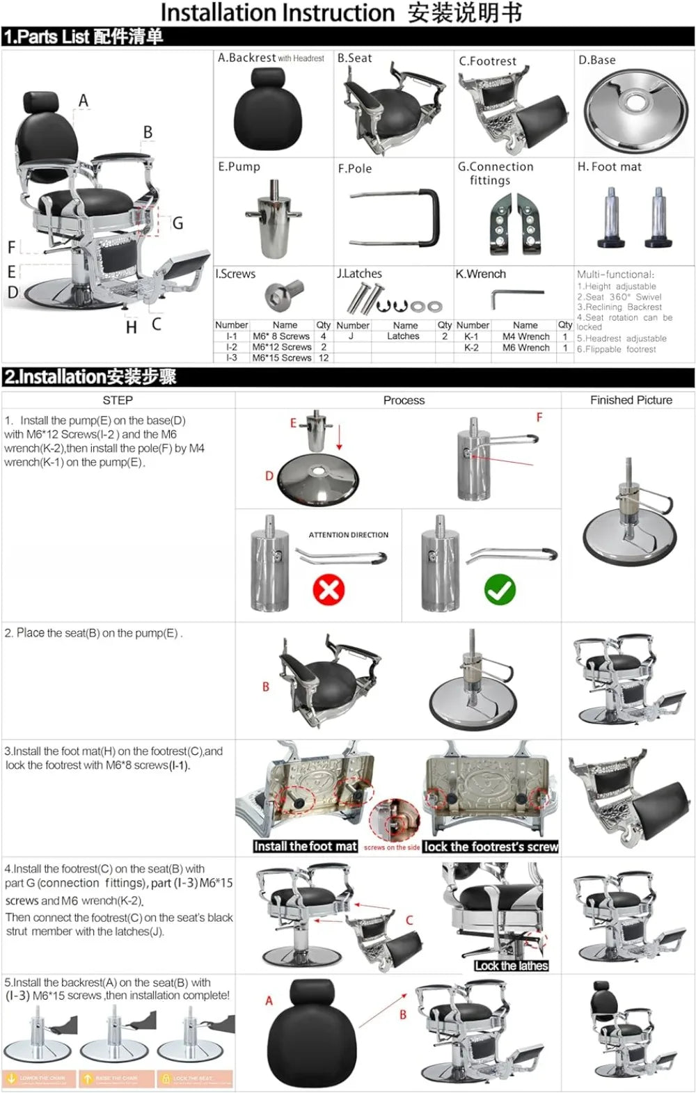 Barber Chair for Hairdressers