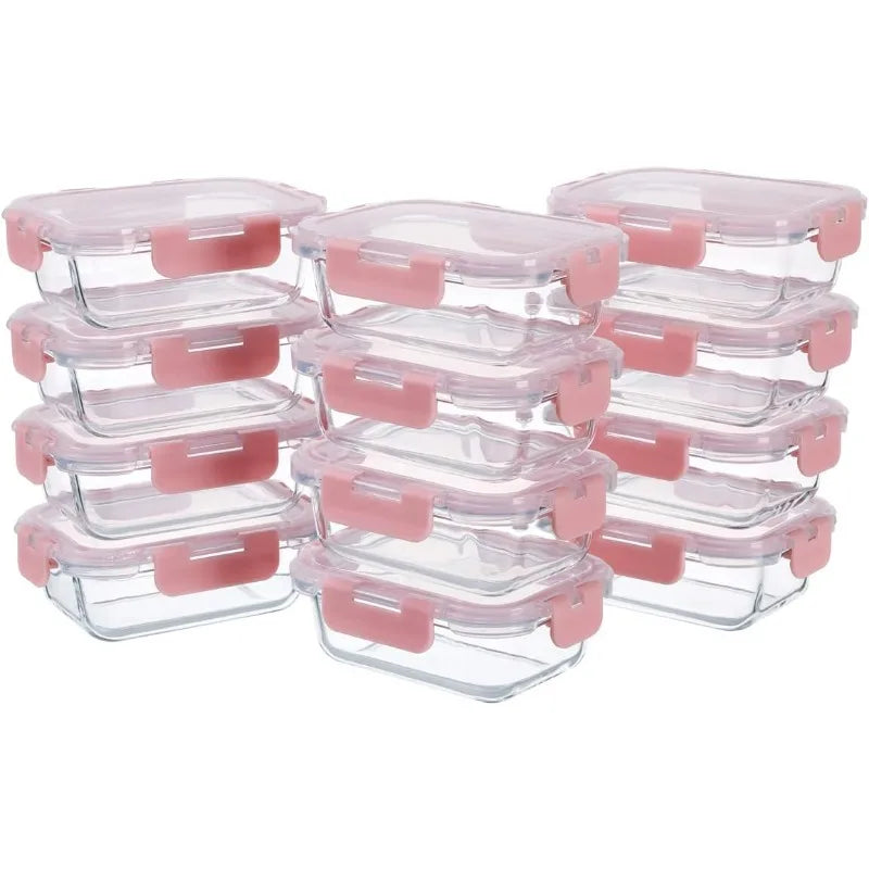 24-Piece Small Glass Food Storage Containers with Lids Airtight, 1.5 Cup Meal Prep Containers Set, Microwave&Dishwasher Safe