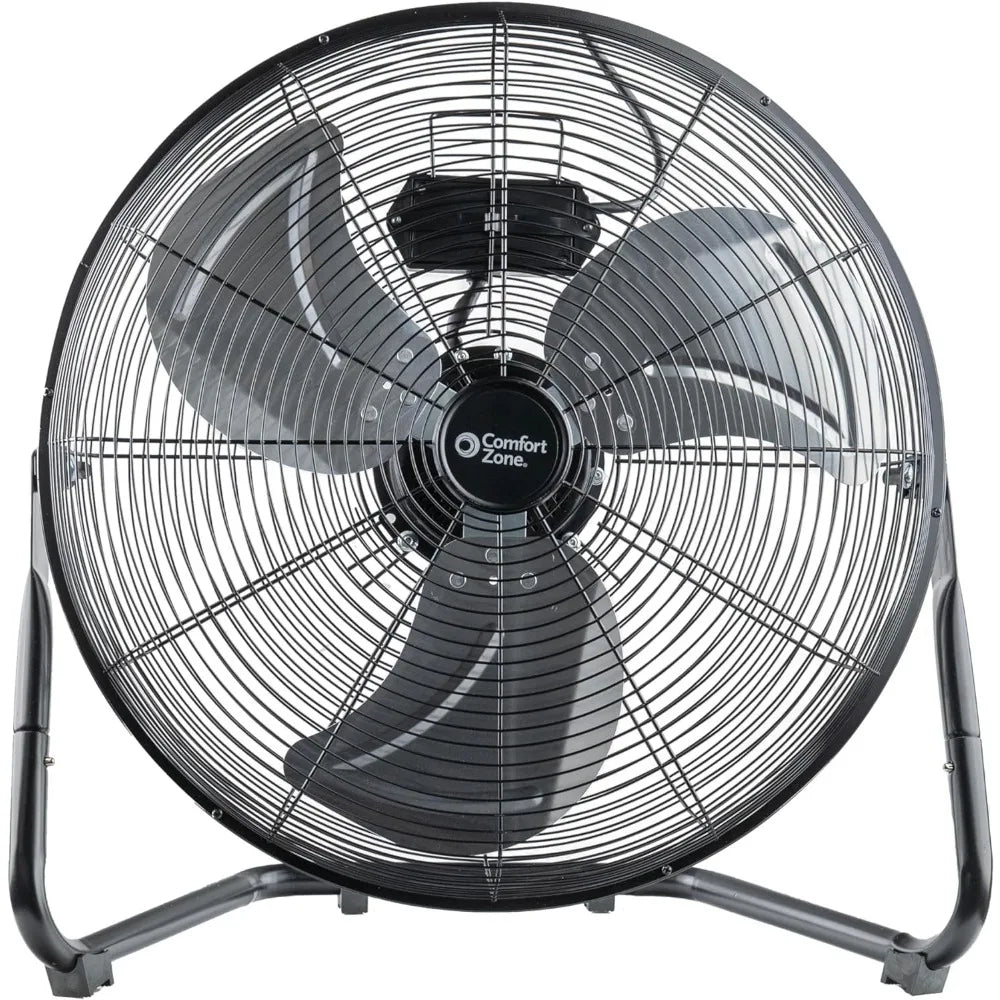 20” Electric High-Velocity 3-Speed Cradle Floor Fan with 180-Degree Adjustable Tilt, Convenient Carry Handle