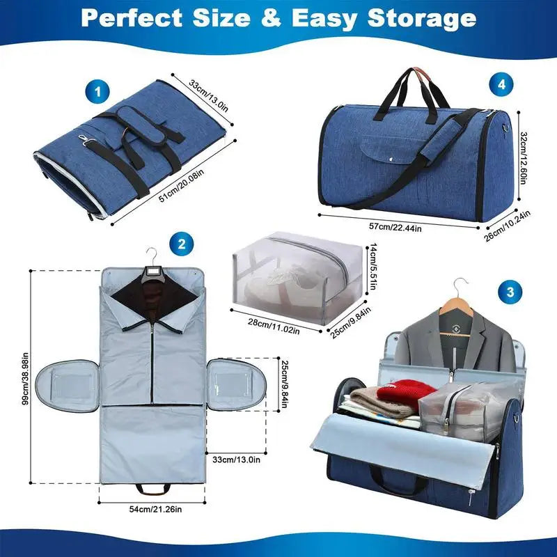 Travel Garment Bag Convertible Suit Luggage For Overnight