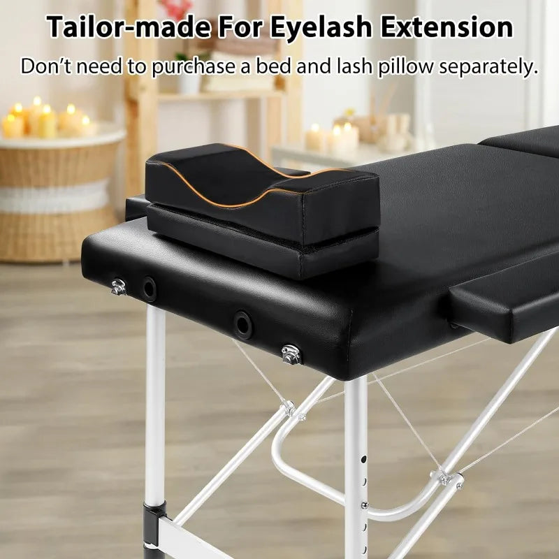 Portable Lash Bed Massage Table with Eyelash Pillow