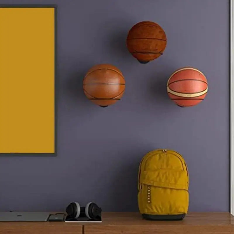 Wall Basketball Storage Rack Holder Metal Art Shelf Basketball Rack Holder Sports Ball Holder Storage Multipurpose Wall Sports