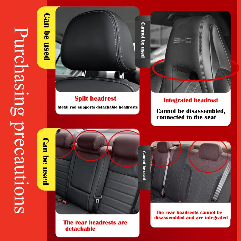 Universal 5 Seat Car Seat Cover With Neck Lumbar Pillow, Front Rear Full Set Faux Leather Automotive Seat Cushion Bench Protecto