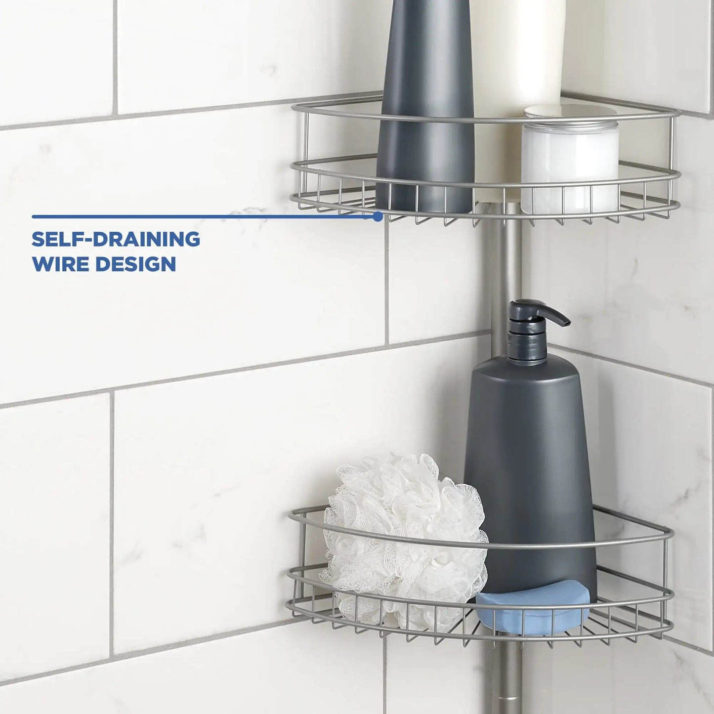 3-Shelf Tension Pole Shower Caddy