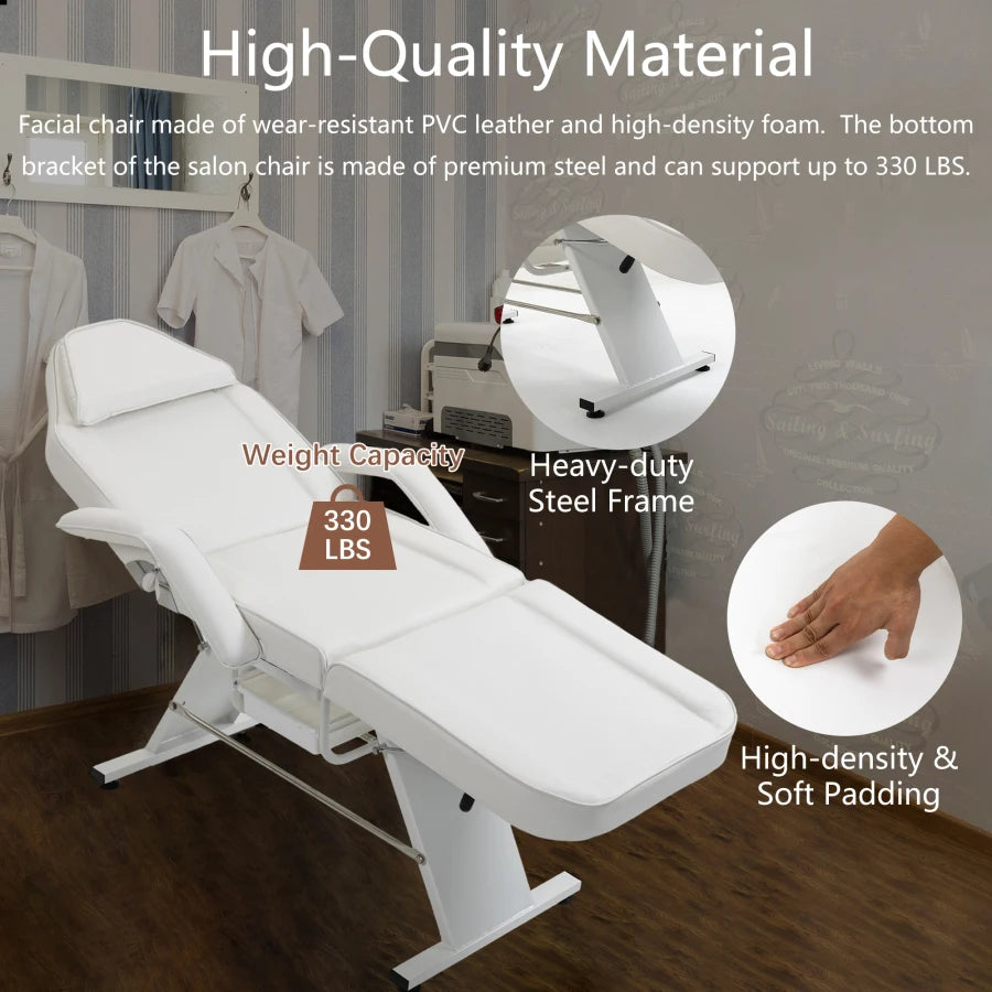 Massage Salon Bed with Hydraulic Stool