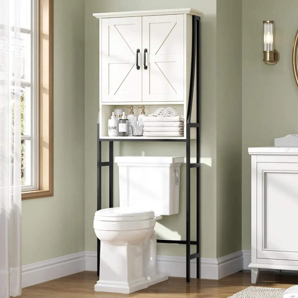 Above Toilet Storage Cabinet with Barn Doors