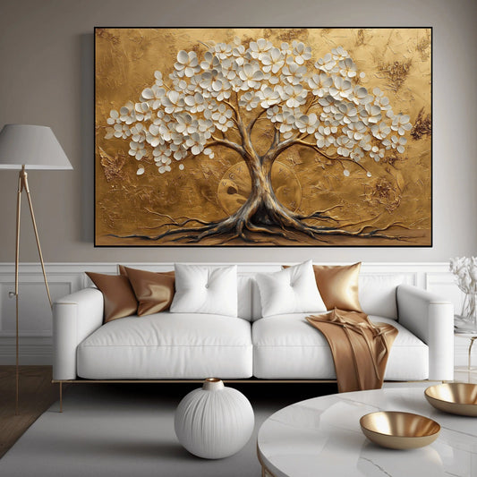 Abstract Tree of Life Art Print Posters Canvas Painting Luxury Gold Tree Wall Art Picture for Living Room Landscape Home Decor