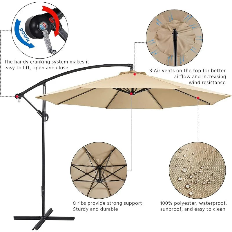 10FT Patio Offset Umbrella