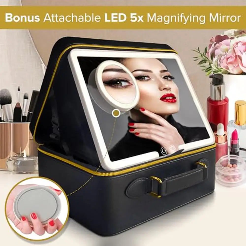 Portable LED Mirror Makeup Bag