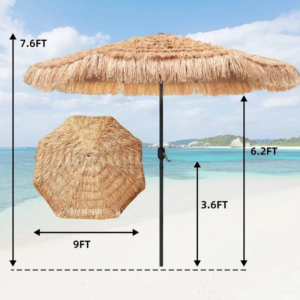 9ft Hula Thatched Tiki Umbrella