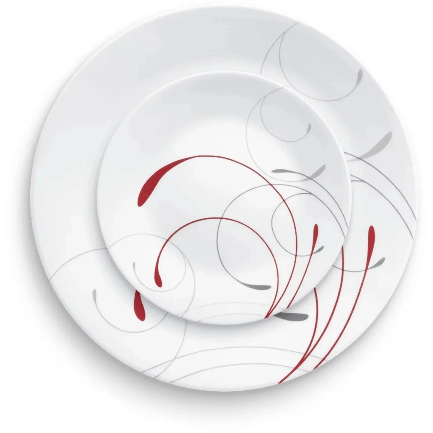 Corelle Splendor White and Red Round 12 Piece Dinnerware Set