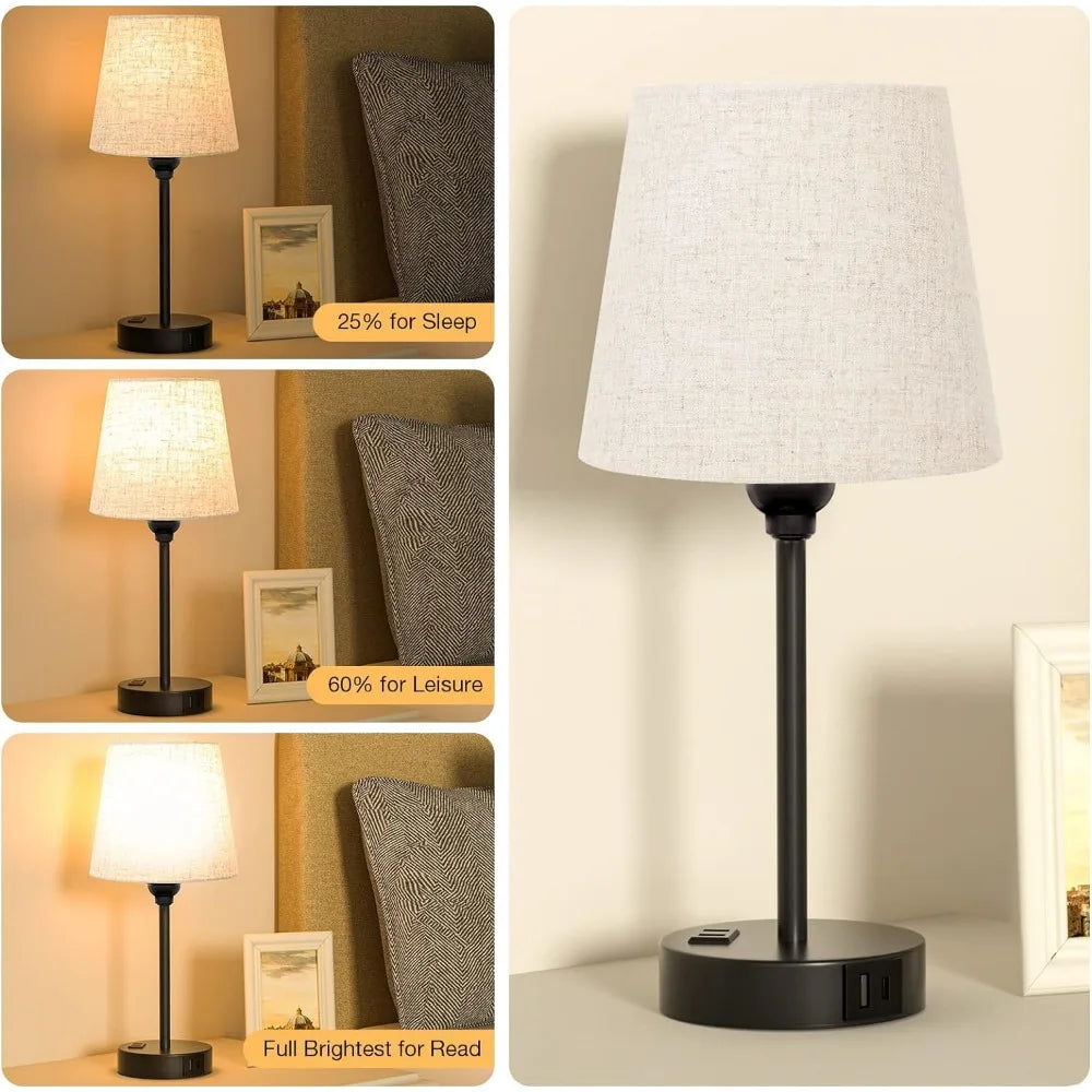 Bedside Table Lamps for Bedrooms Set of 2