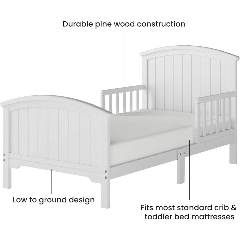 Child Craft  Top Toddler Bed for Kids with Guard Rails, Low to Ground Design, Made of Pinewood,