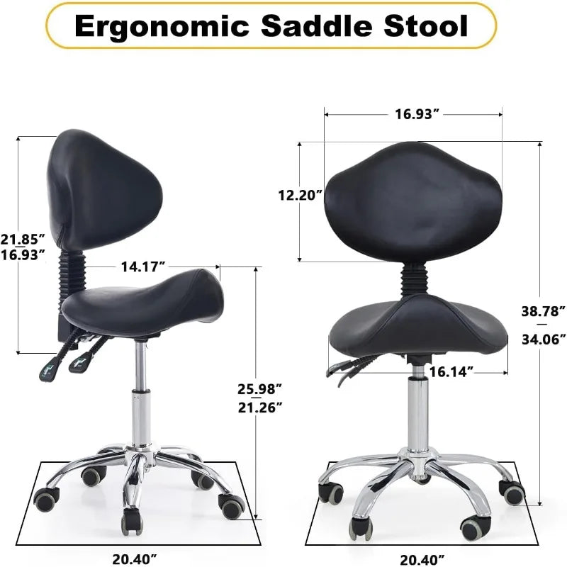 Saddle Stool with Wheels