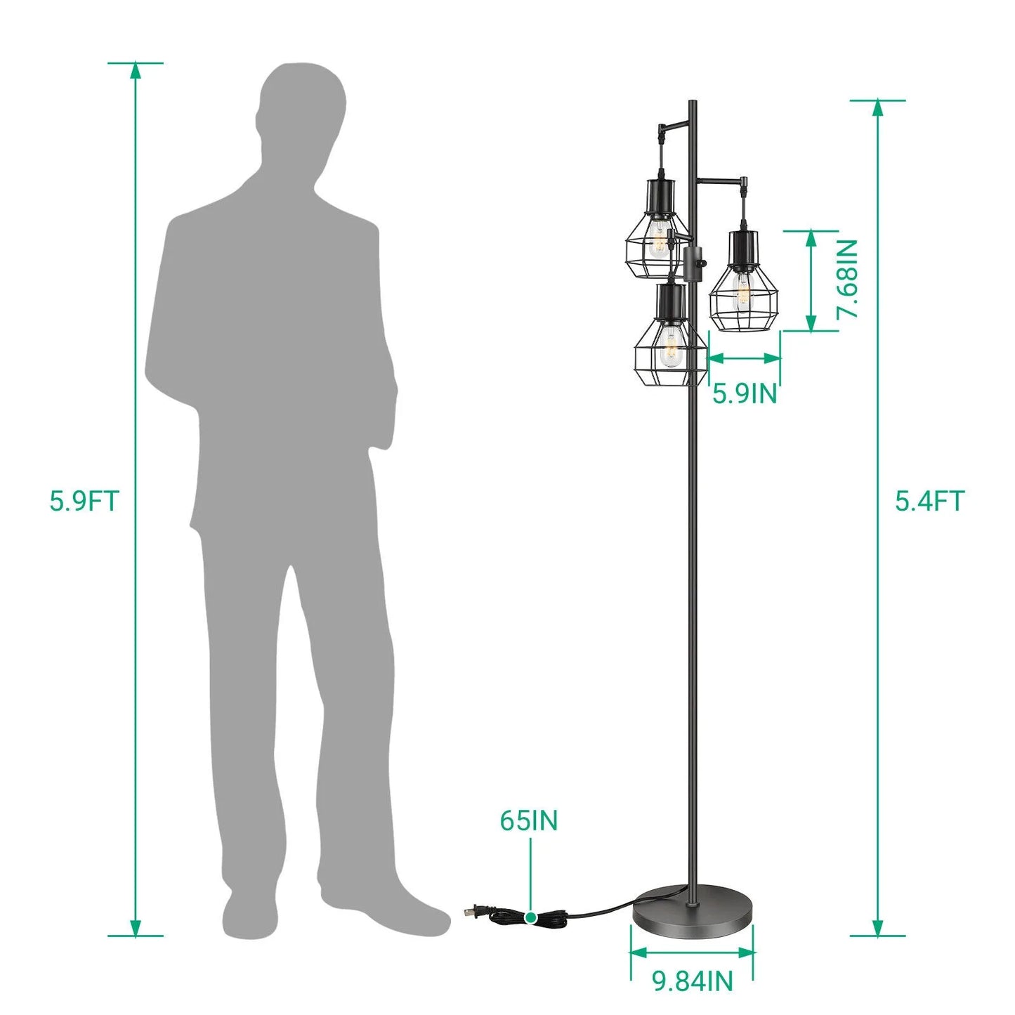 Dimmable Industrial Floor Light Tree