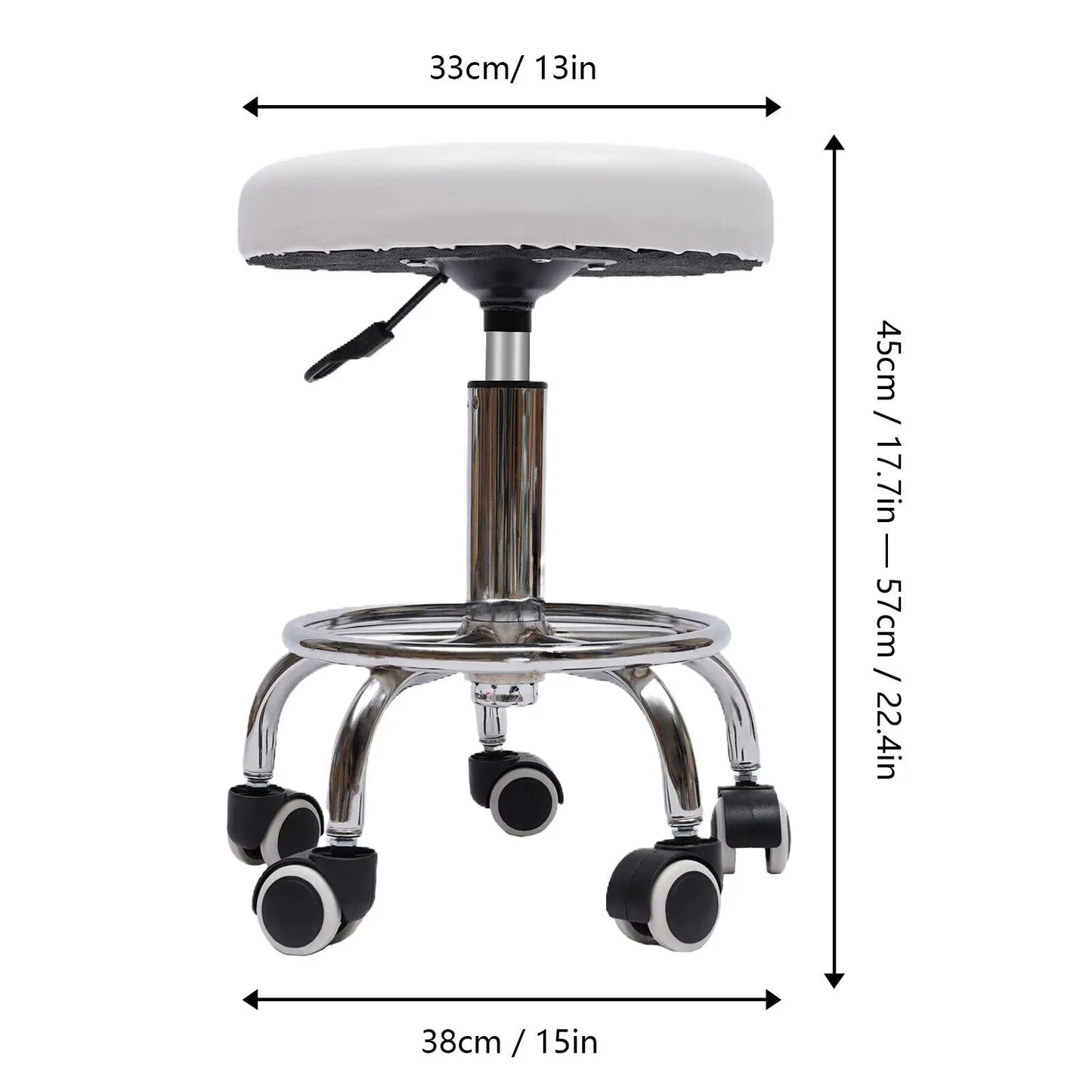 Hydraulic Stool with Adjustable Height for Salon Bars Home Office Rolling Rotating Chairs Equipped W/ 5 Wheels