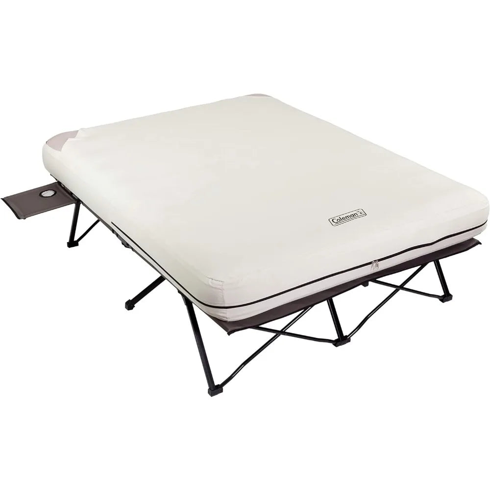 Coleman Camping Cot, Air Mattress, & Pump Combo, Folding Camp Cot & Air Bed with Side Table & Battery-Operated Pump