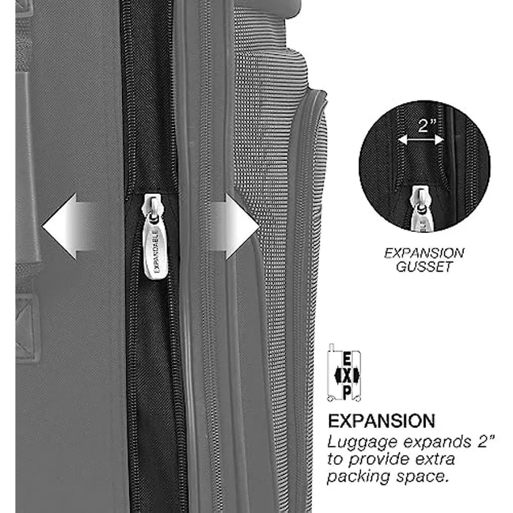 Travel Rolling Upright Luggage, 8-Piece Set