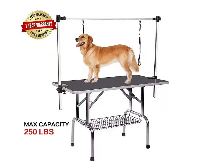 US 32"/36in./46in Dog Grooming Table Adjustable Pet Cat Grooming Table w/Arm Noose Mesh Tray pet accessories dog grooming