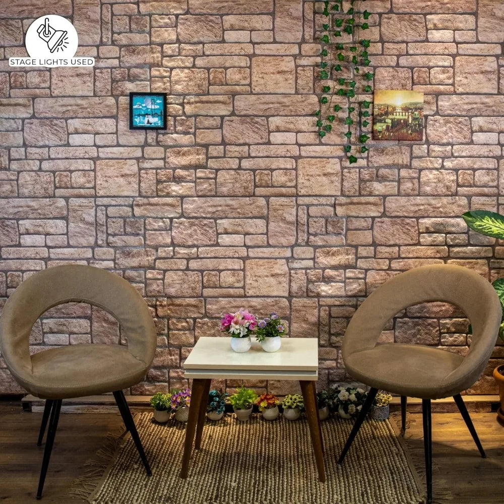 3D Wall Panels Brick Effect - Cladding, Beige Stone Look Wall Paneling, Styrofoam Facing for Living room, Kitchen, Set of 10