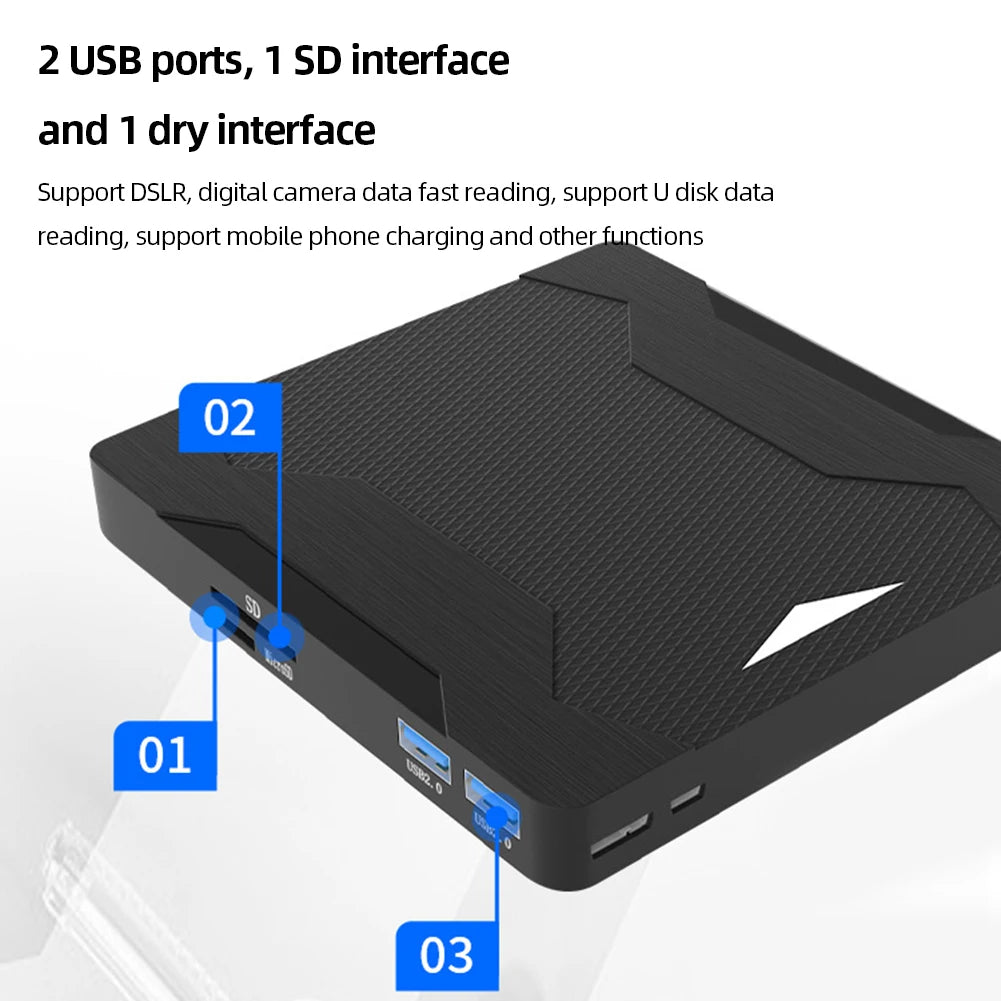 USB External CD DVD Drive USB 3.0 Type C DVD-RW CD-RW Burner Reader TF SD Optical Drive DVD ROM Writer VCD Player For Laptop PC