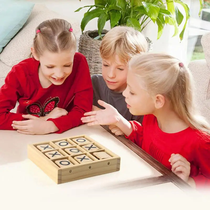 Wooden Tac Toe Games Interactive Wooden Family Desk Toy Thought Training Travel Toys Party Favors For Indoor Outdoor Travel Kids