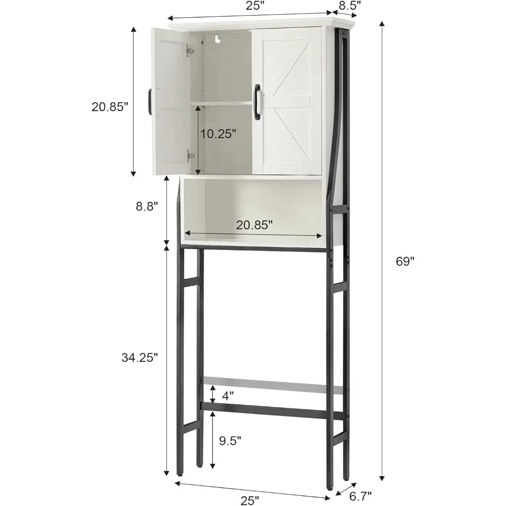 Above Toilet Storage Cabinet with Barn Doors