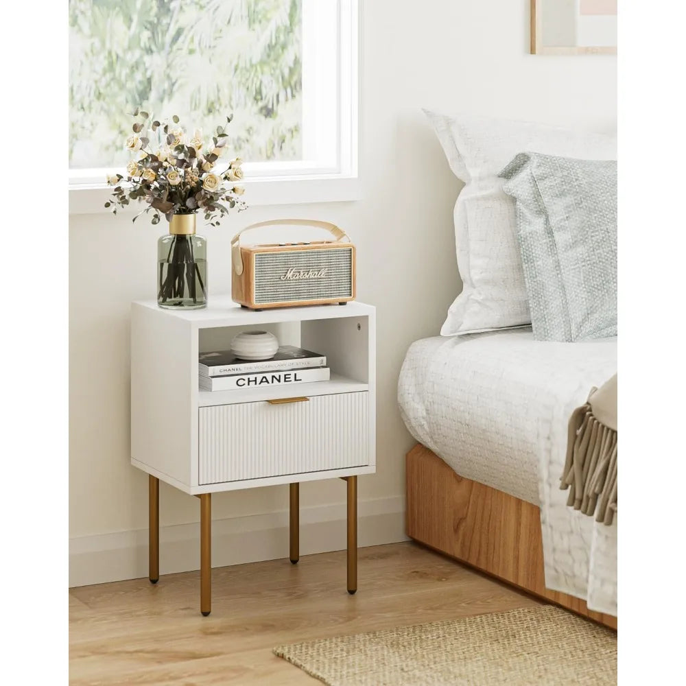 Bedside Table with Gold Frame