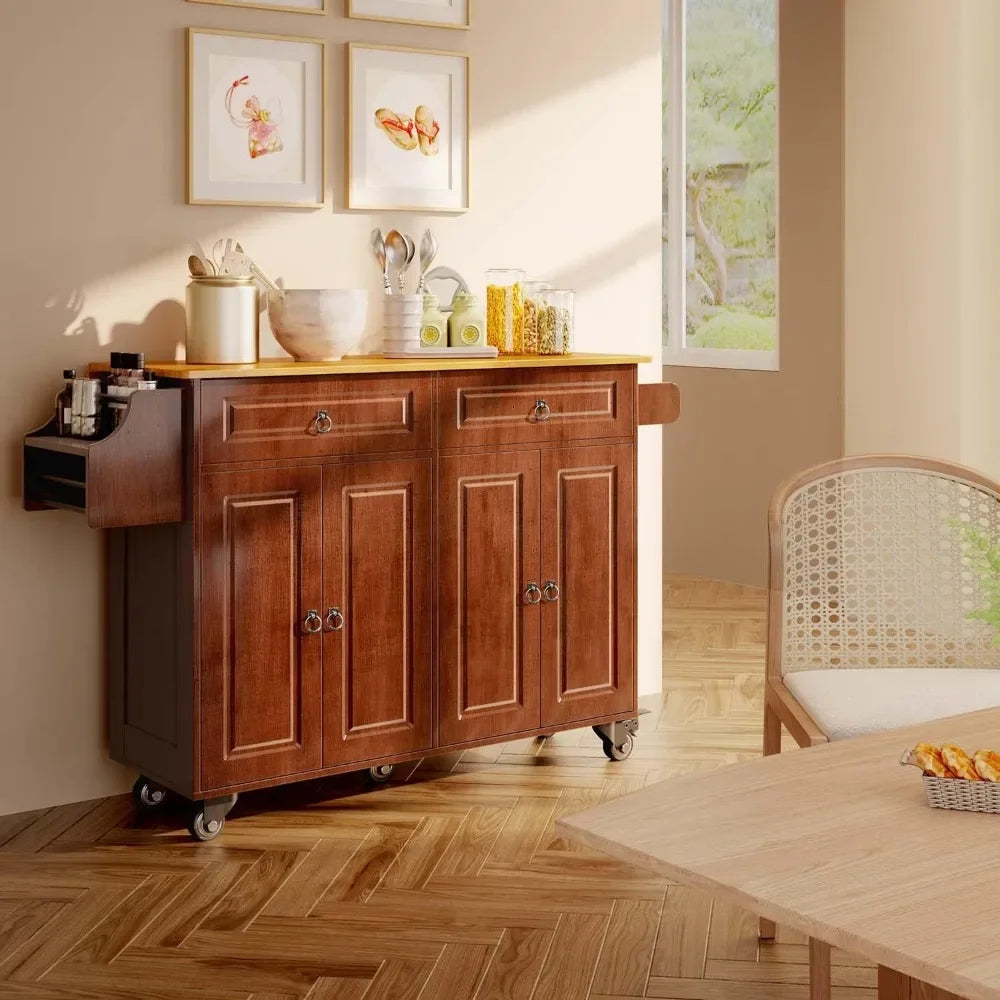 kitchen islands table，Kitchen Island Cart with Storage52Mobile Carts with Rolling Kitchen Table with Towel RackSpice Rack Drawer