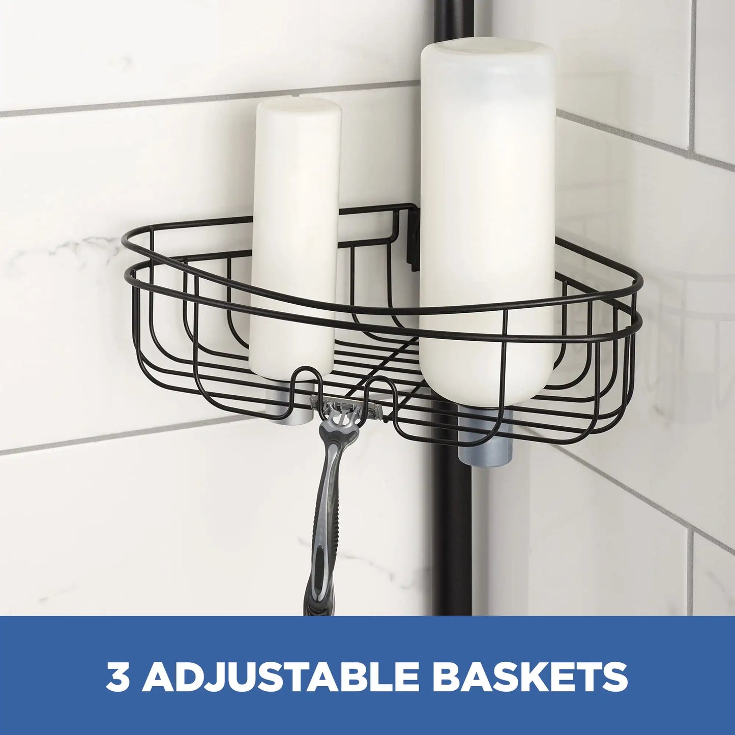 3-Shelf Tension Pole Shower Caddy