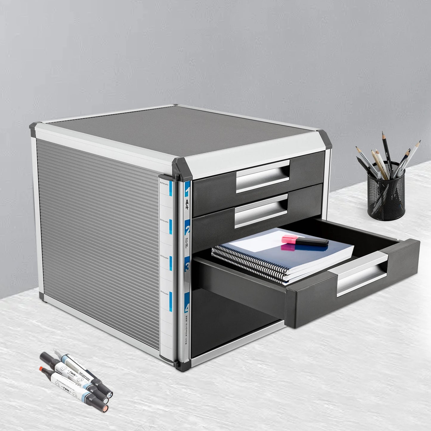 4/5/7 Drawer Organizer Desktop File Cabinet Document Storage Files Cabinet &Keys w/ Label Lock Office