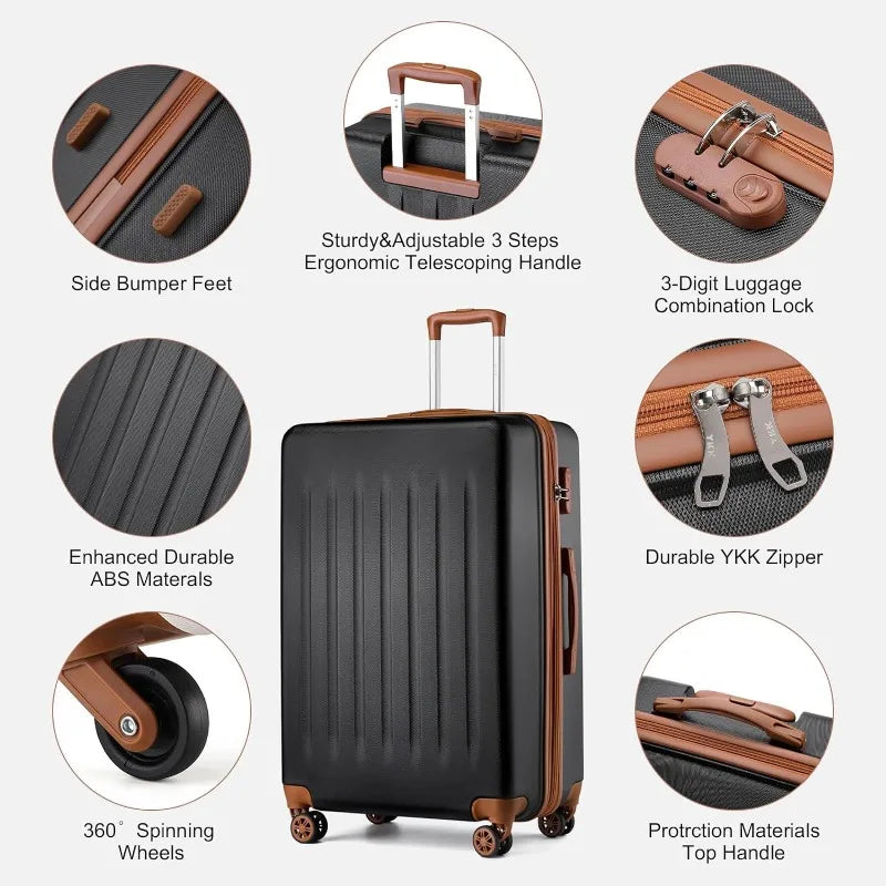 Luggage Sets 5 Piece with Travel Duffel Bag