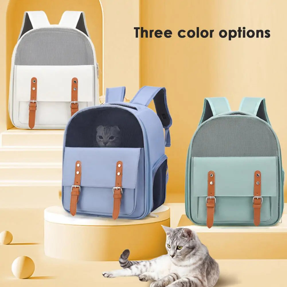 Pet Carrying Bag  Convenient Zipper Closure Portable  Oxford Cloth Cat Backpack Outdoor Supply