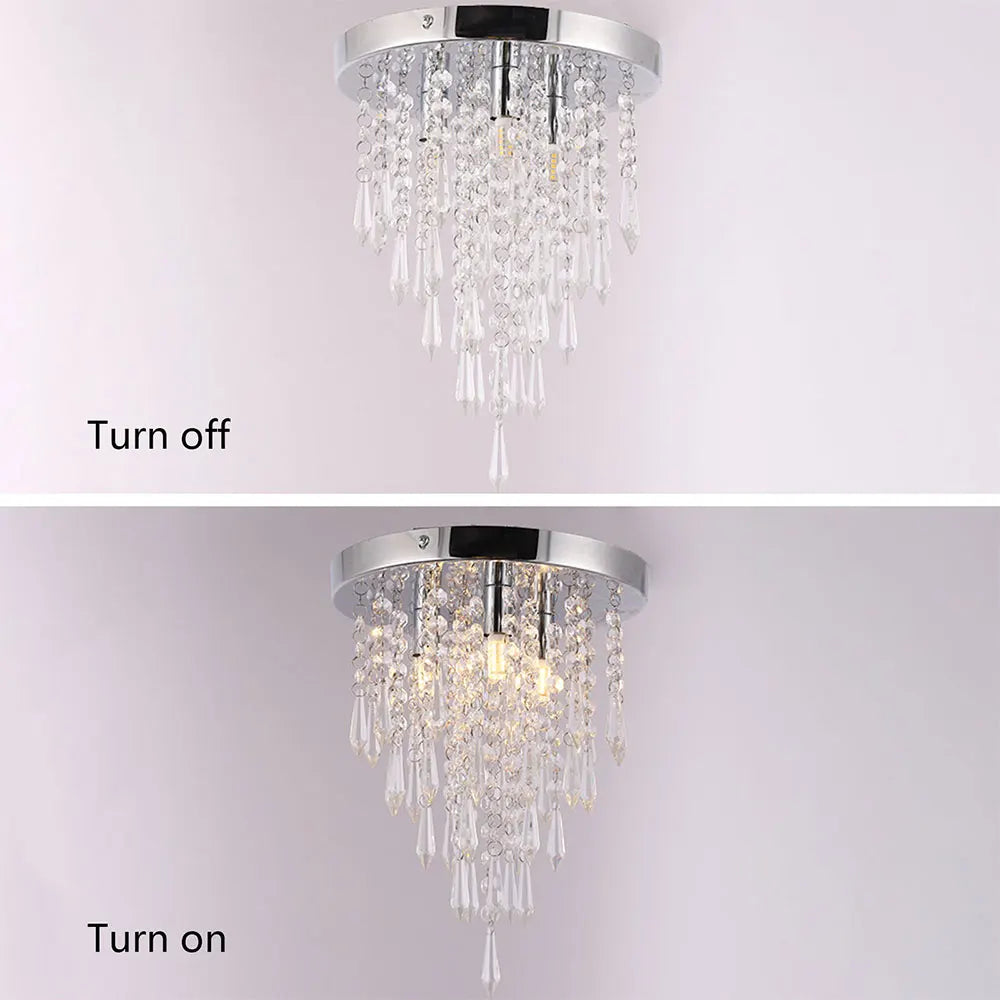 LED Ceiling Light Flush Mount Ceiling Lamp Crystal Chandelier Lighting Fixture