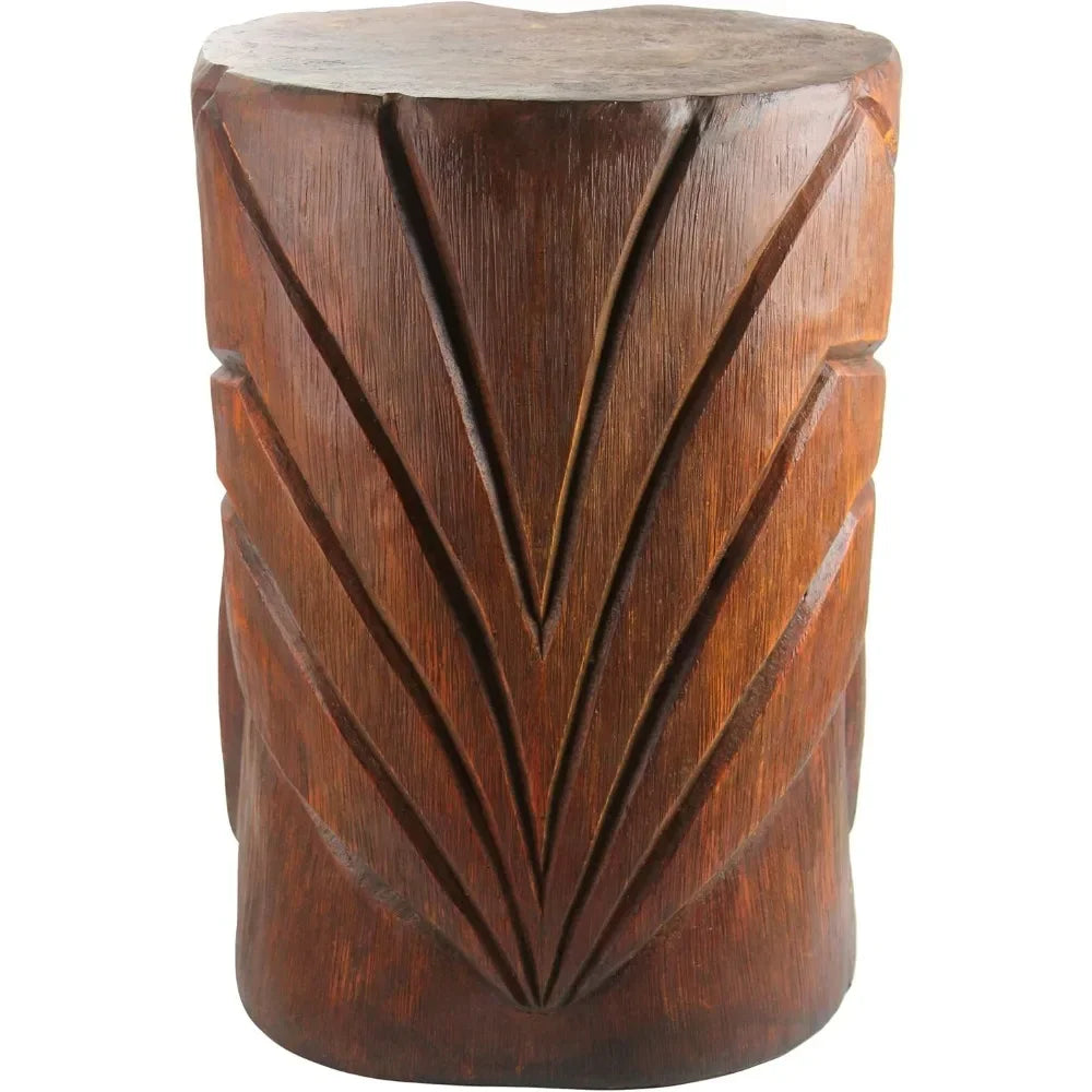 Outdoor Side Table Statue Grande Tiki Spirit Face Kanaloa Teeth for Patio,Bar or Den,15 Inches Wide, 20 Inches Tall,Sculptures