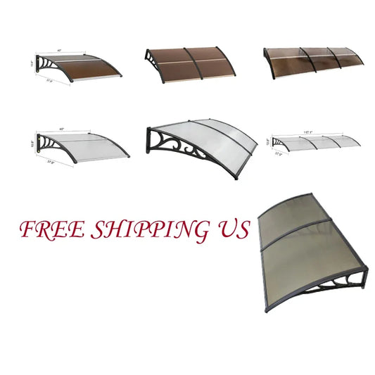 US 80"*40*Front Door Canopy Outdoor Canopy Window Awning Shade Window Awning Cover For UV Rain Snow Protectio