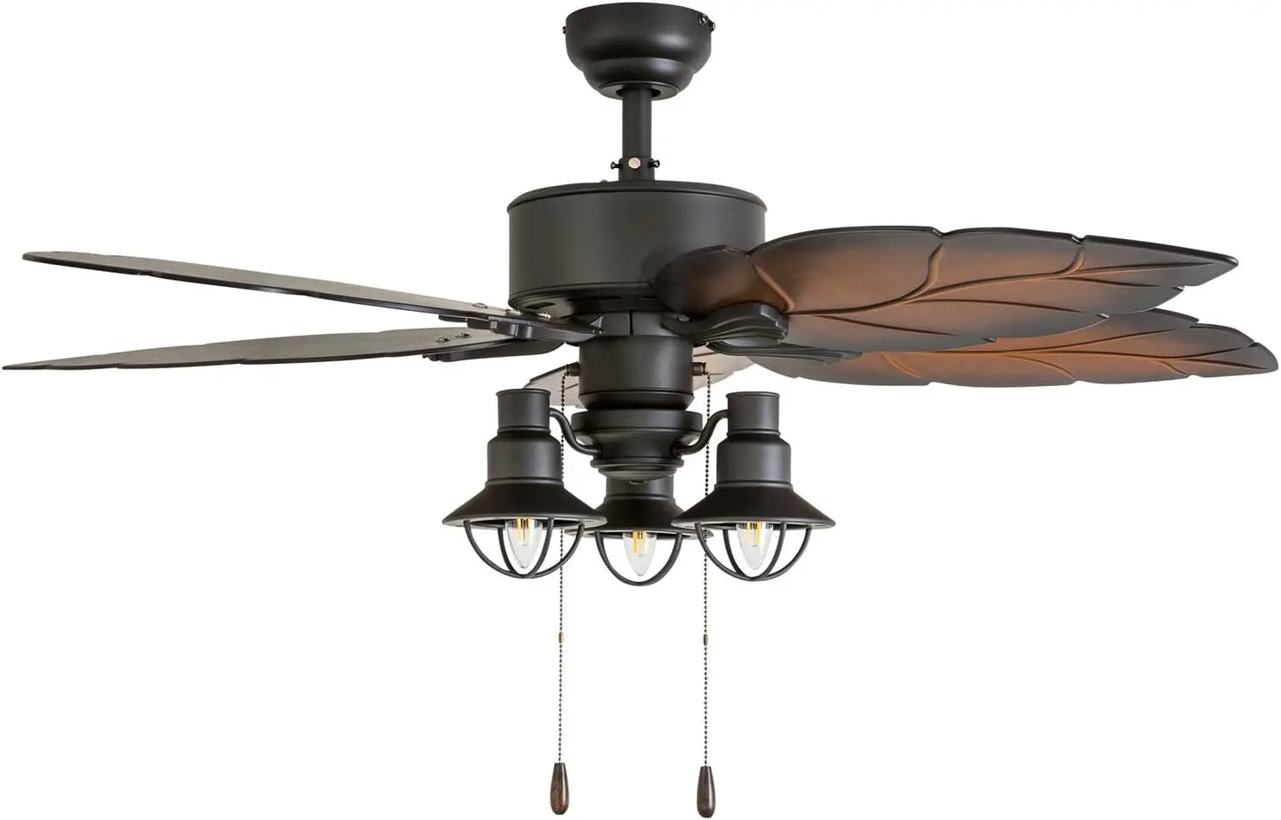 Prominence Home Ocean Crest, 52 Inch Tropical Indoor Outdoor Ceiling Fan with Light, Pull Chain, Three Mounting Options