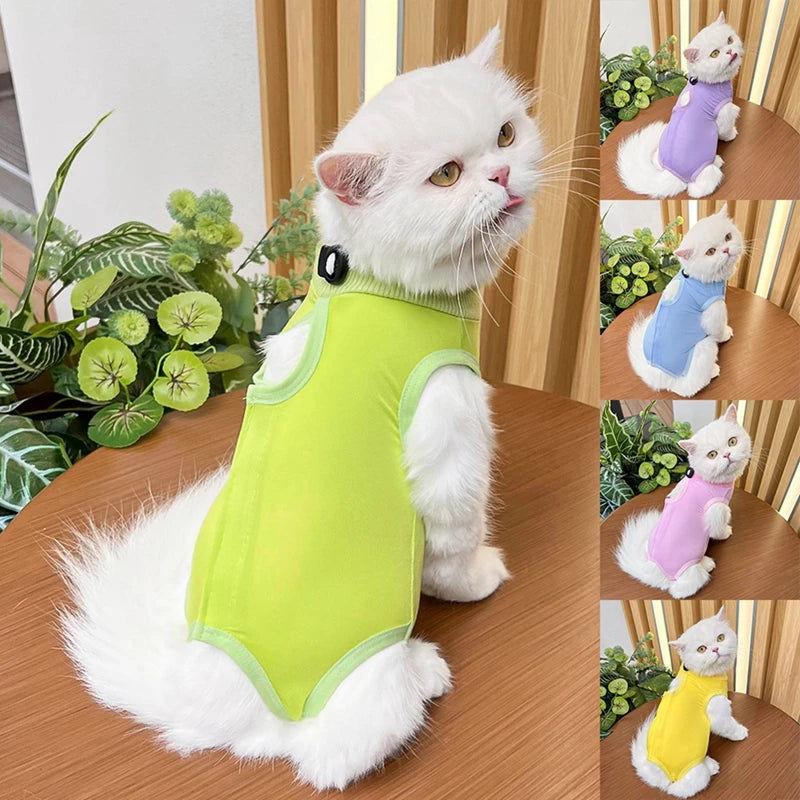 Cat Weaning Suit Anti-licking Recovery Clothes After Surgery Soft Puppy Kitten Jumpsuit Cat Care Suit Pet Vest Clothing