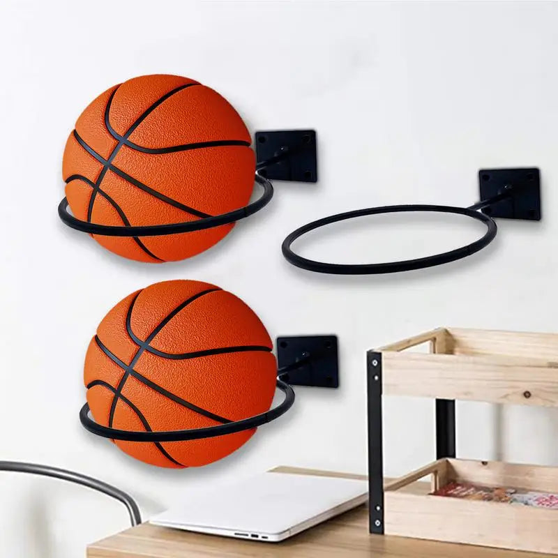 Wall Basketball Storage Rack Holder Metal Art Shelf Basketball Rack Holder Sports Ball Holder Storage Multipurpose Wall Sports