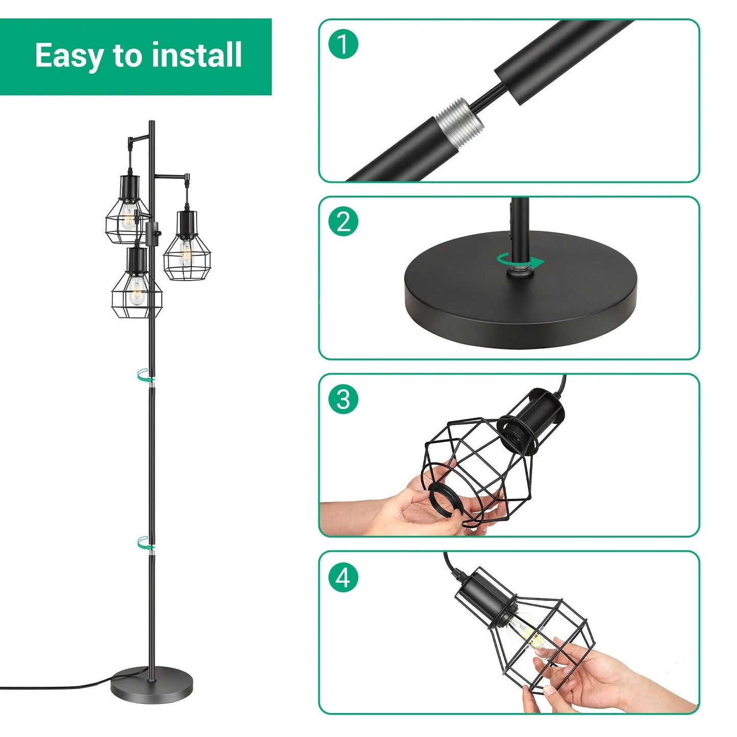 Dimmable Industrial Floor Light Tree