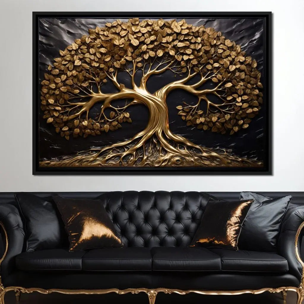 Abstract Tree of Life Art Print Posters Canvas Painting Luxury Gold Tree Wall Art Picture for Living Room Landscape Home Decor