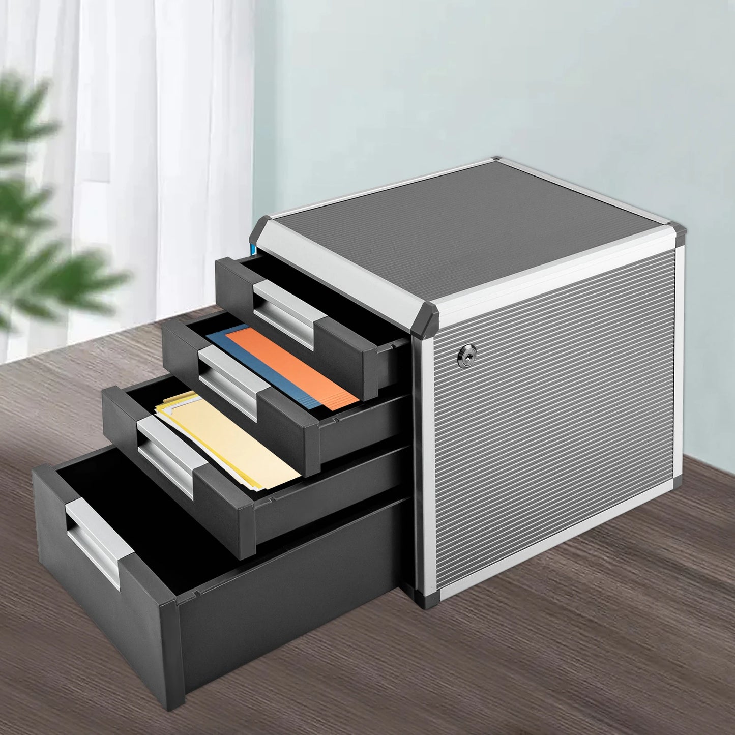 4/5/7 Drawer Organizer Desktop File Cabinet Document Storage Files Cabinet &Keys w/ Label Lock Office