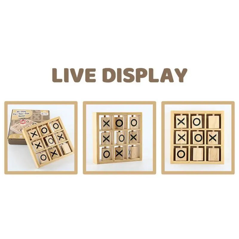 Wooden Tac Toe Games Interactive Wooden Family Desk Toy Thought Training Travel Toys Party Favors For Indoor Outdoor Travel Kids