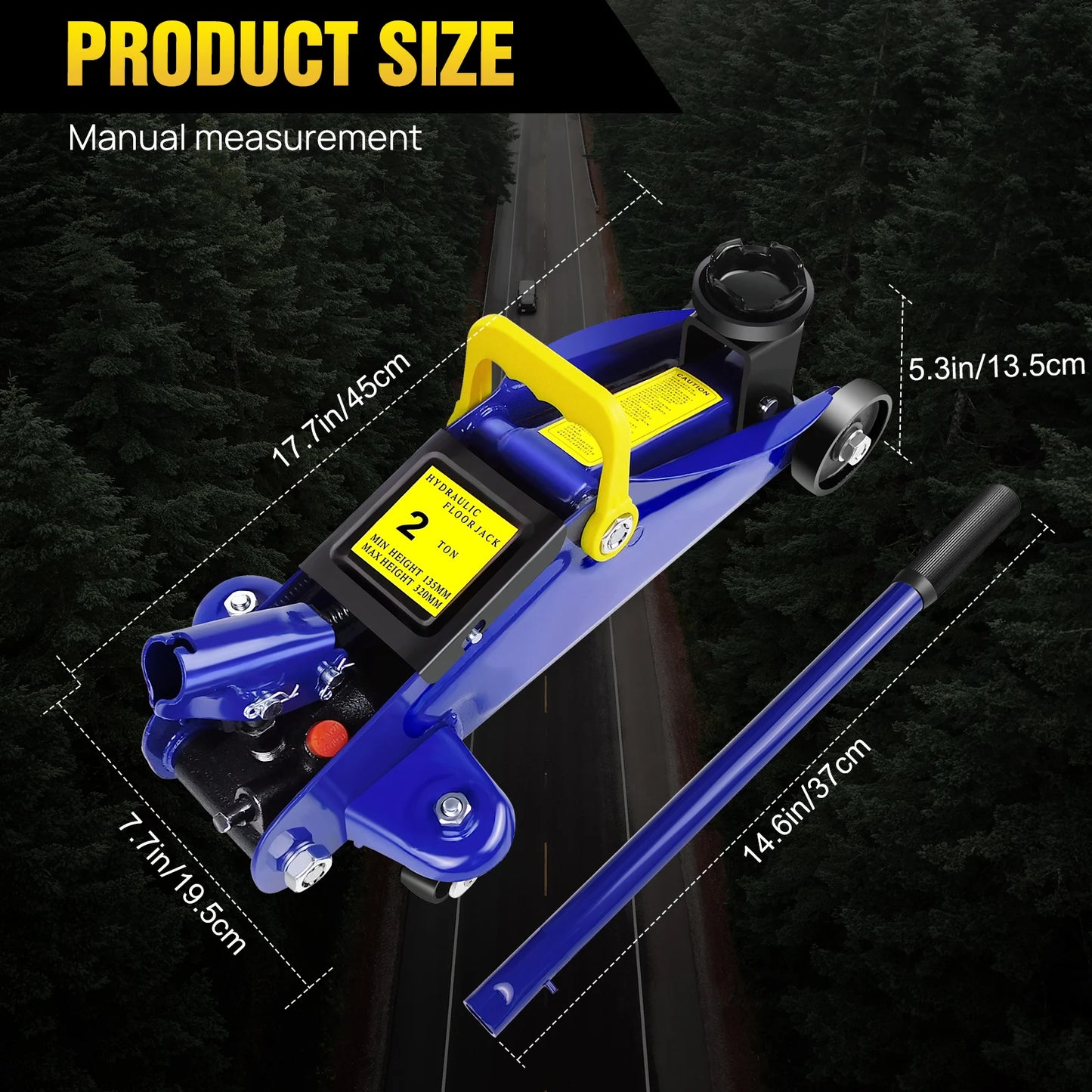 DayPlus Hydraulic Trolley Floor Jack Heavy Duty 2 Ton Low Profile Lifting for Car Van Garage Tyre Repair Change Tire Emergency