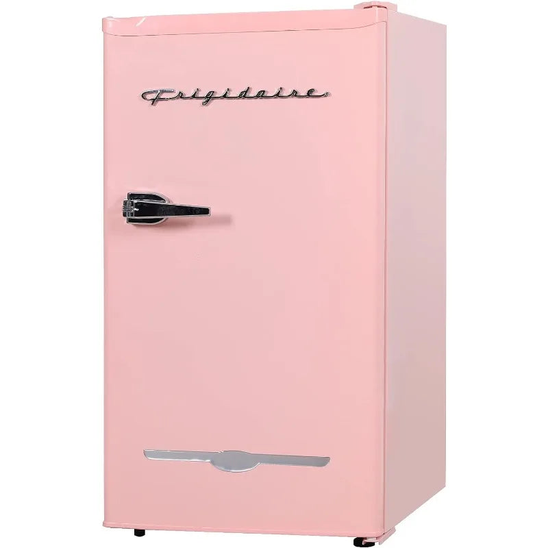 FRIGIDAIRE EFR376 Retro Bar Fridge Refrigerator with Side Bottle Opener, 3.2 cu. Ft, Pink/Coral